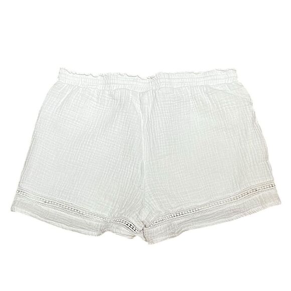 La Blanca Seaside Beach Shorts High Waist White Shorts with Lace Trim, Size S? - Picture 5 of 10